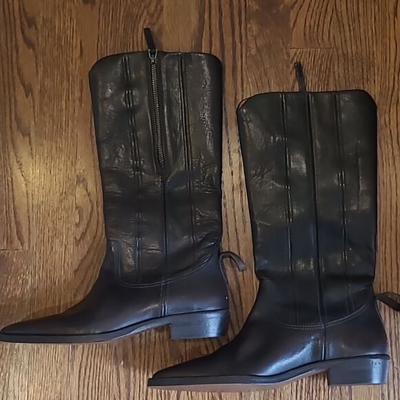 Free People We The Free Allistar Leather Pointed Western Boots-Bitter Chocolate - Picture 6 of 10